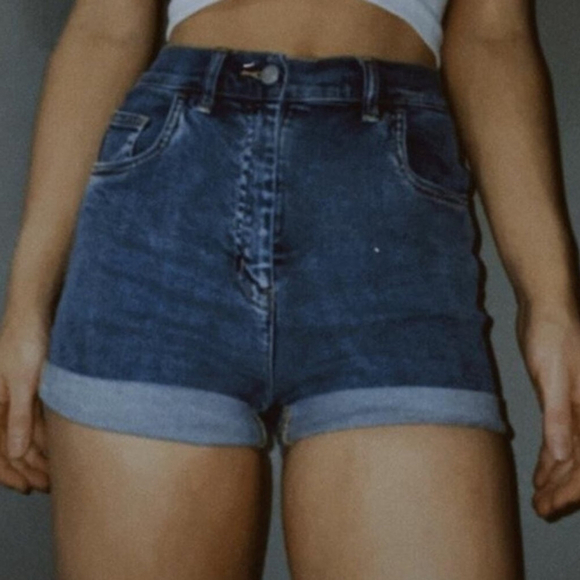 Wilfred Free Jovovich High Rise Denim Shorts Light Blue Size 2 - Picture 1 of 8